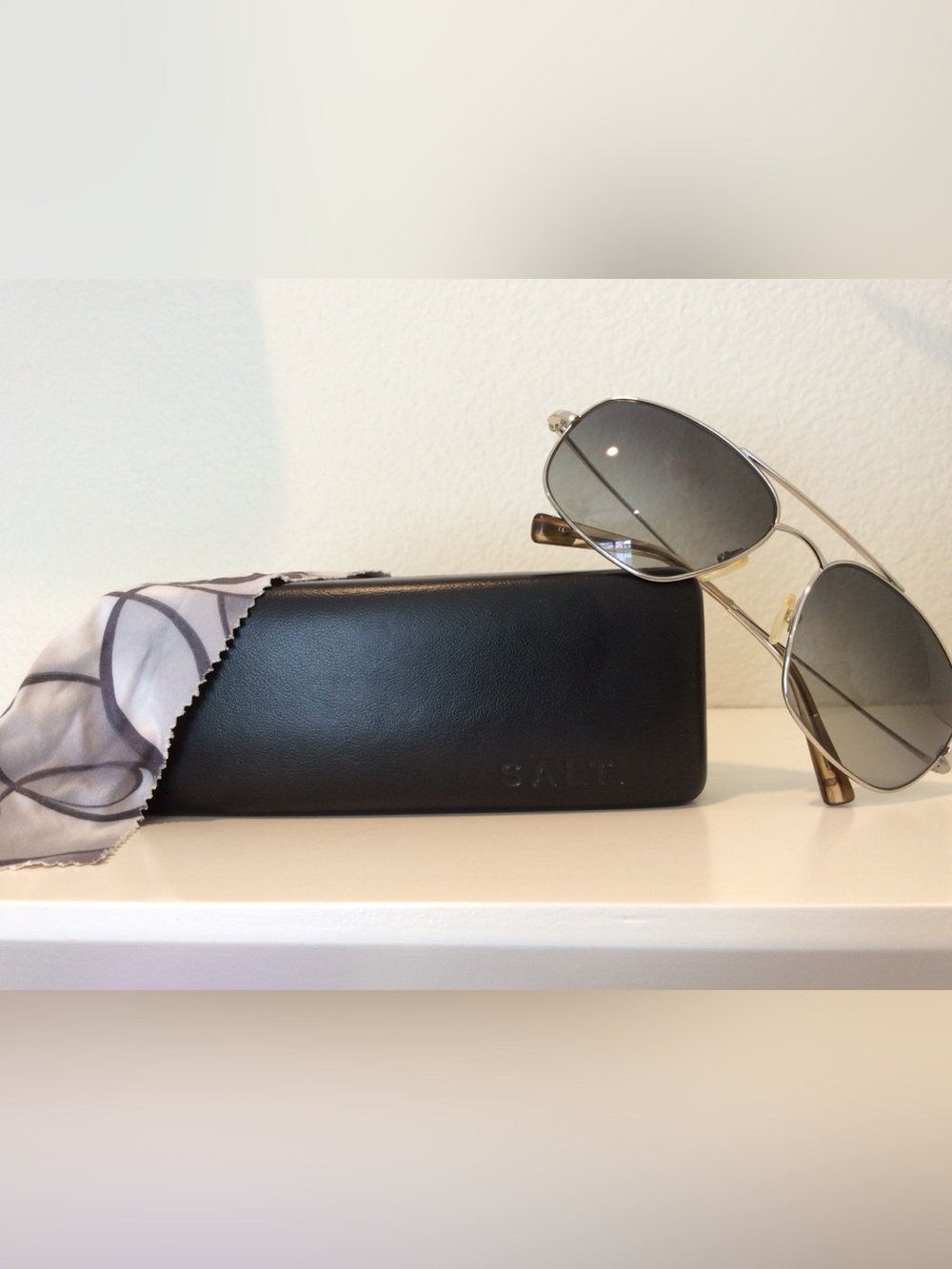 SALT. Nicolas Men’s Silver Aviator Sunglasses - Picture 3 of 11
